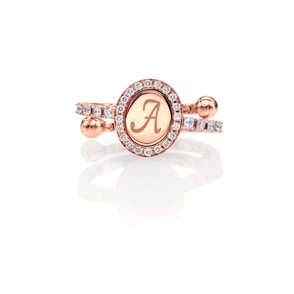 The monogram in rose